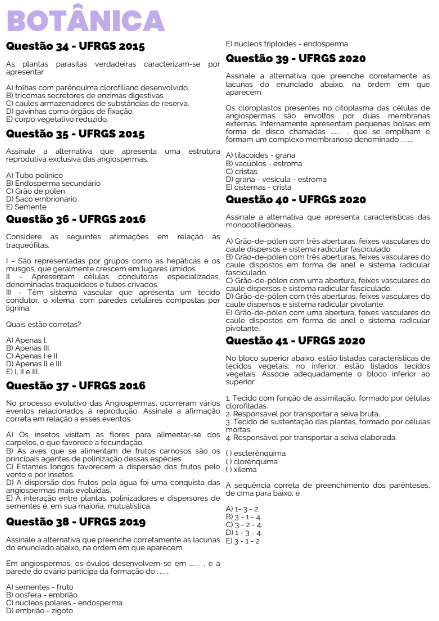 Exemplo de lista de questões por dentro