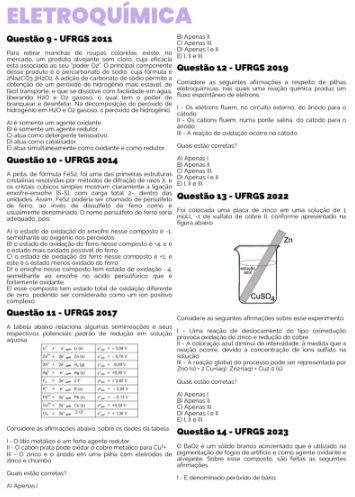Exemplo de lista de questões por dentro